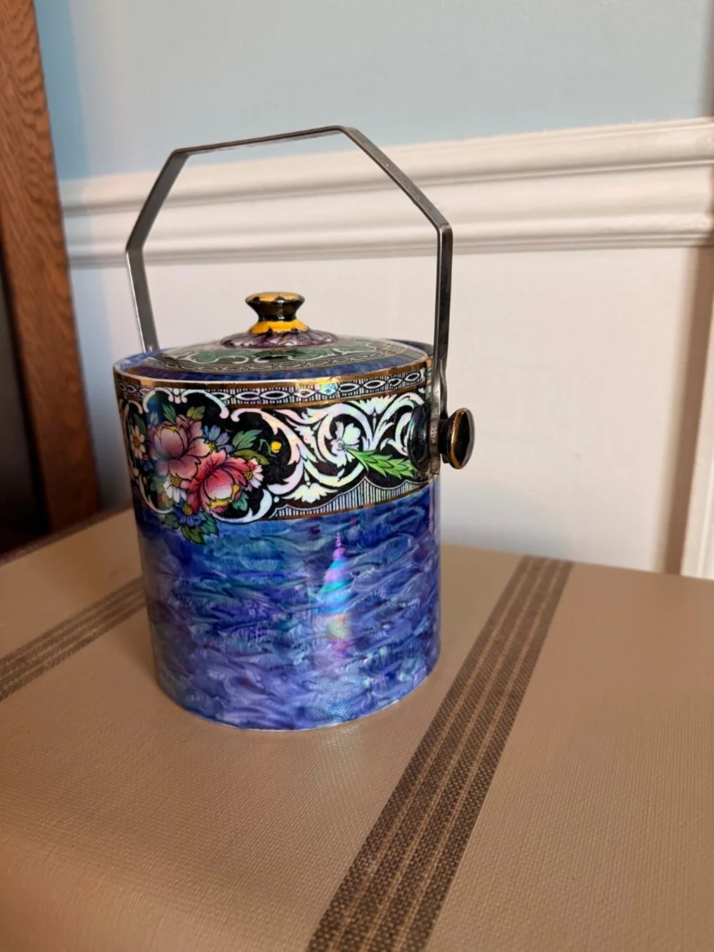 Vintage 1930s Art Deco New Hall Boumier Ware Biscuit Barrel / Ice Bucket